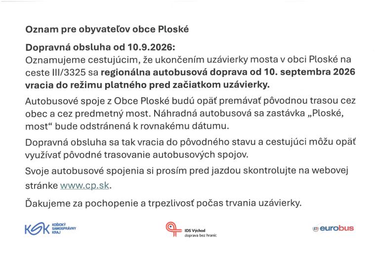 oznam  Ploské