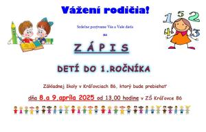 Zápis do 1.ročníka