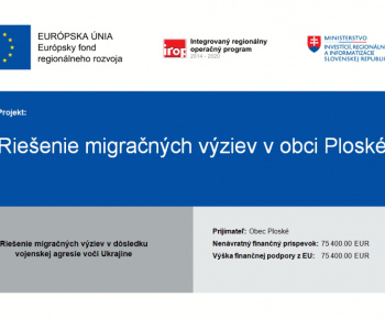 Aktuality / Projekt: Riešenie migračných výziev v obci Ploské - foto