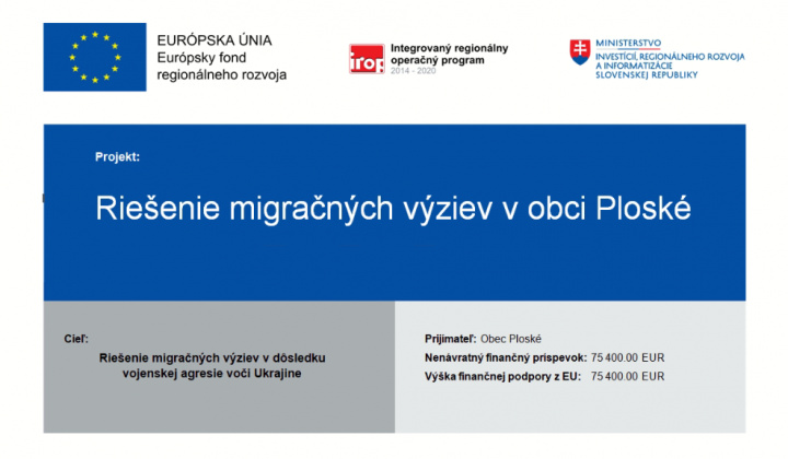 Projekt: Riešenie migračných výziev v obci Ploské